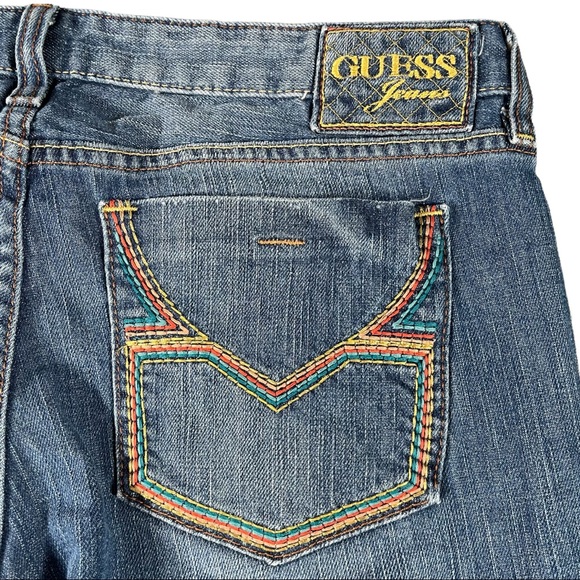 Guess Jeans size 30 flare leg, rainbow designs on back pockets, great condition - Picture 7 of 11